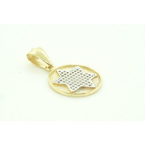 "14k Yellow Gold Estate Religious Pendant Unisex Jewelry Gif - Picture 2 of 5